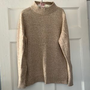Old Navy long sleeve, mock neck tunic sweater, ladies size XL. Light brown.